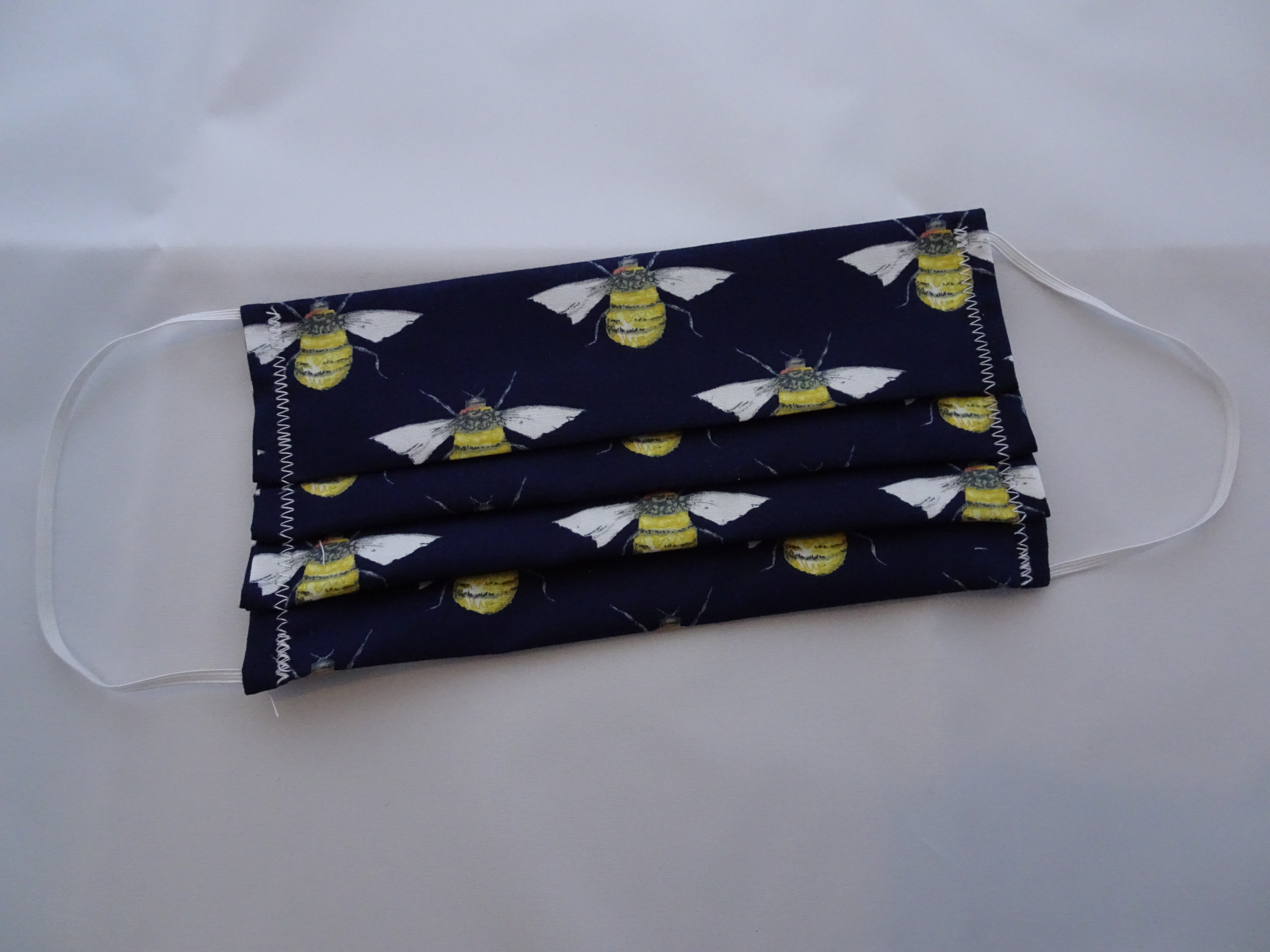 Adult Face Mask – Navy Bees