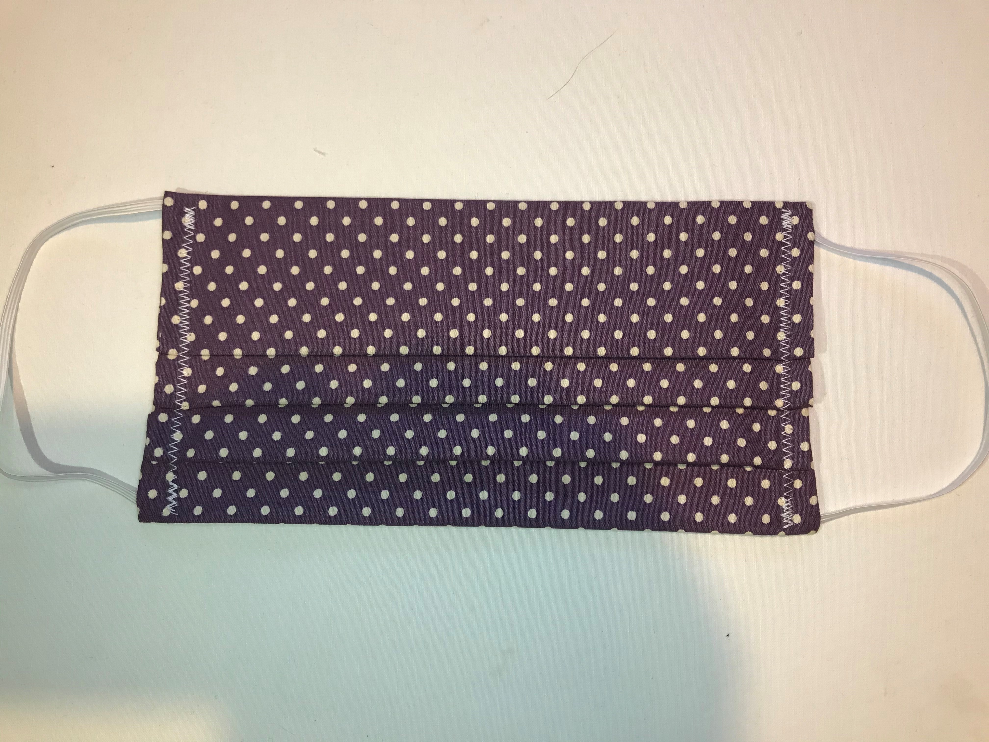 Adult Face Mask – Mauve/Cream polka dot