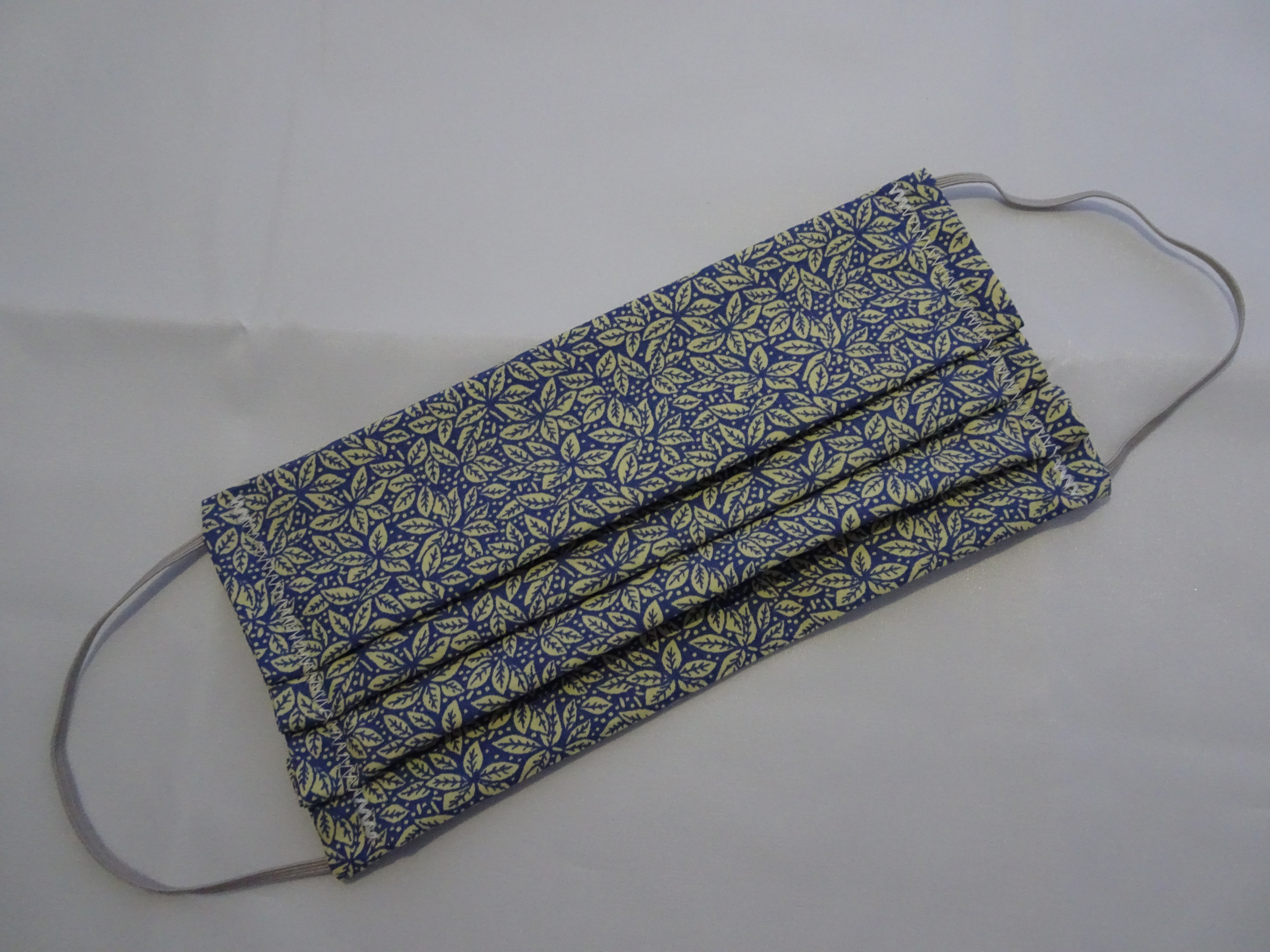 Adult Face Mask – Blue Leaves